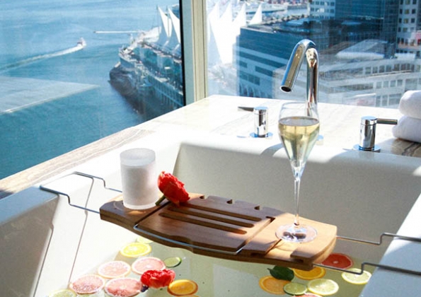 bath with ocean views