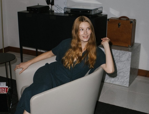 woman on a couch