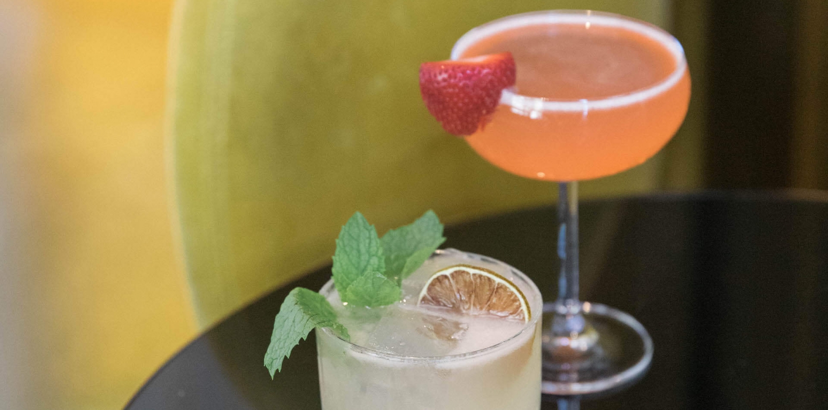 cocktails on a small table