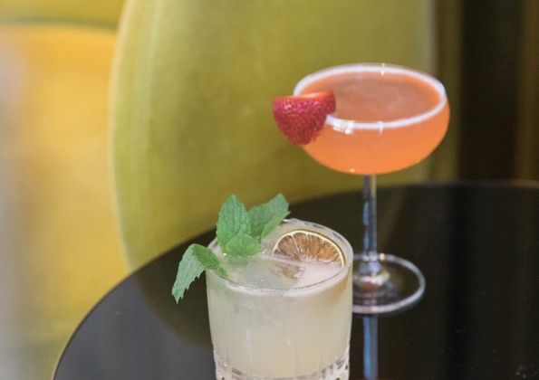 cocktails on a small table