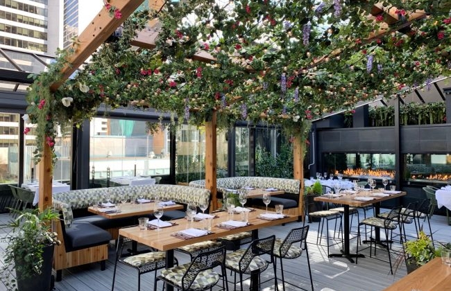 The roof at Black + Blue