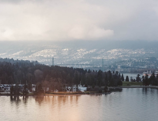 Rainy landscape of Vancouver