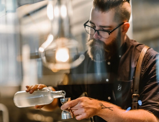 Jeff Savage creating a cocktail.