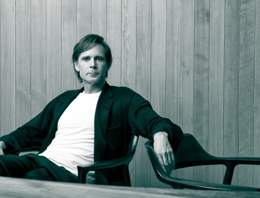 A black and white image of Ian Gillespie