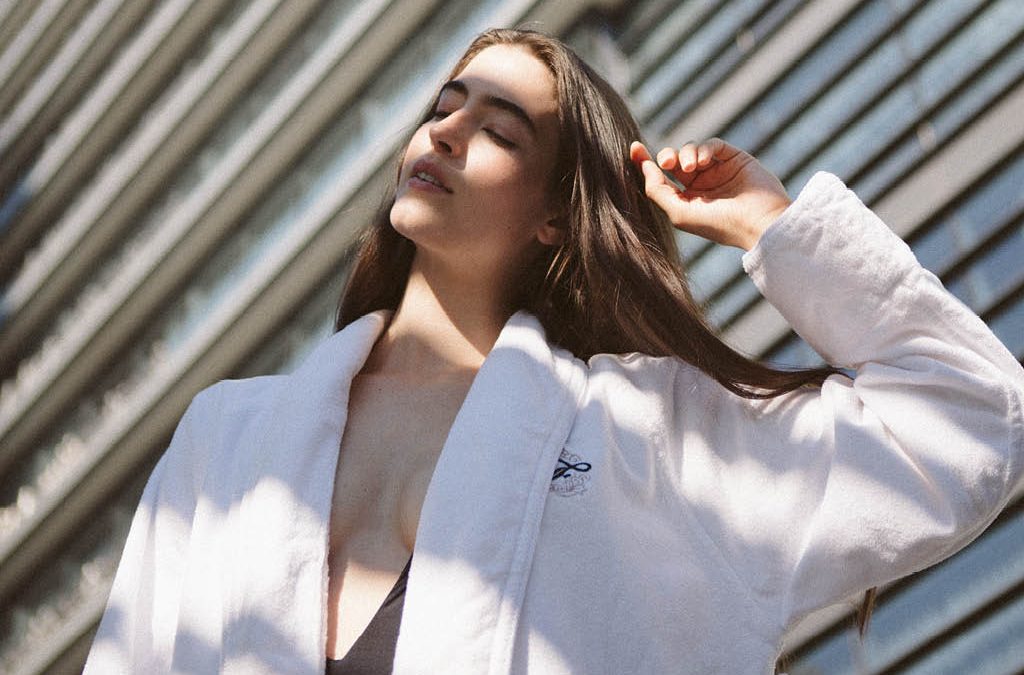 woman in a bathrobe