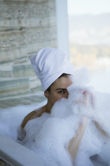 woman in a bathtub