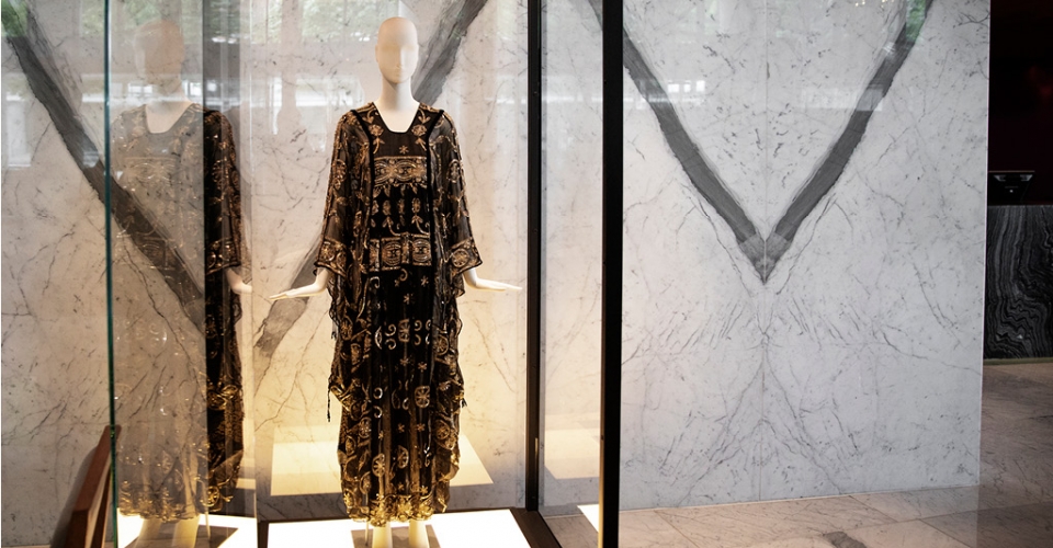 a dress in an art installation