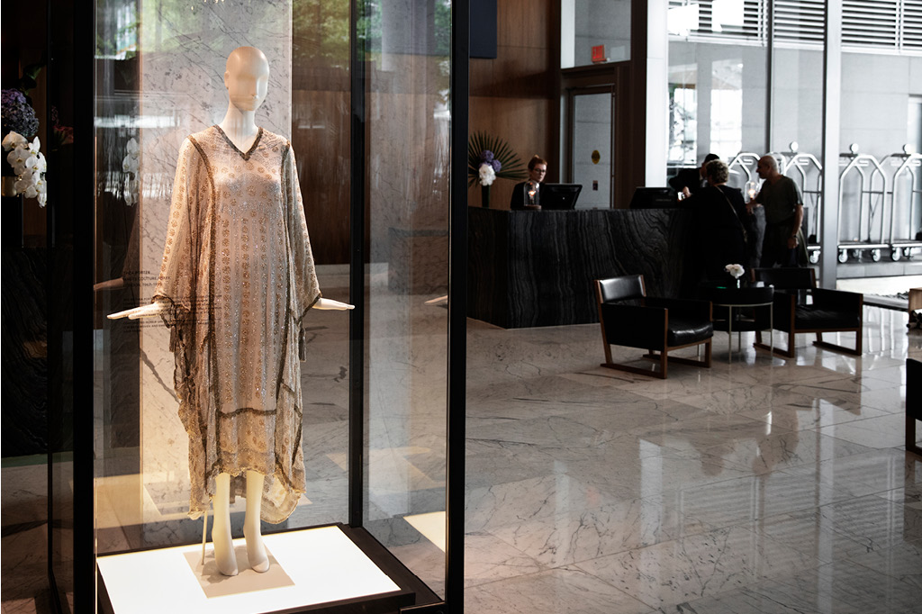 a dress in an art installation