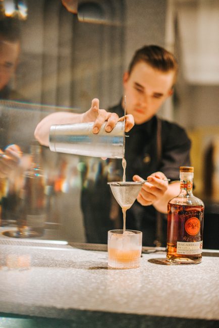 bartender making a drink