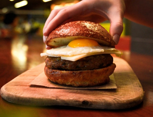 burger with egg
