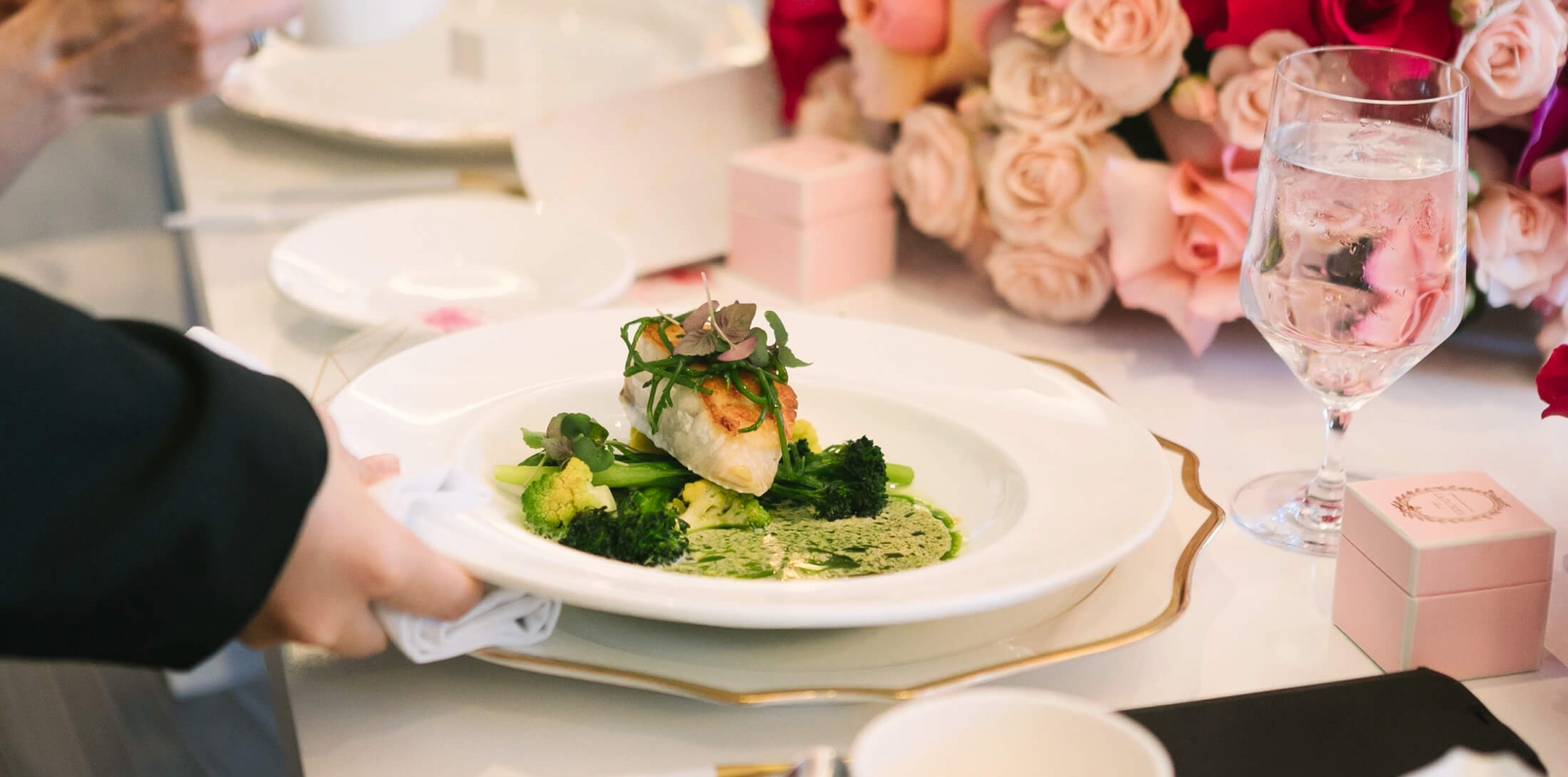 A halibut dish for a wedding venue in downtown Vancouver