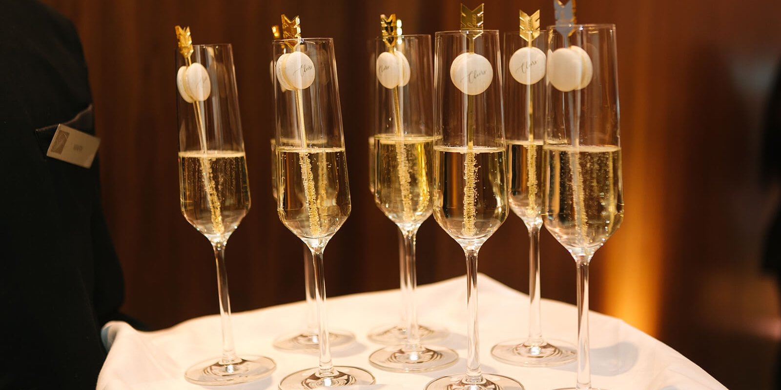 Glasses of bubbles for a wedding in Vancouver