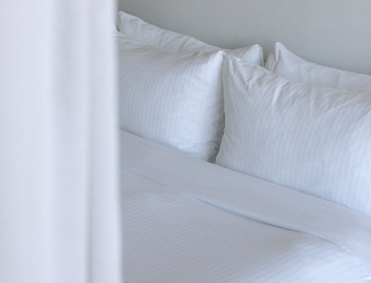 Hotel bed at Fairmont Pacific Rim