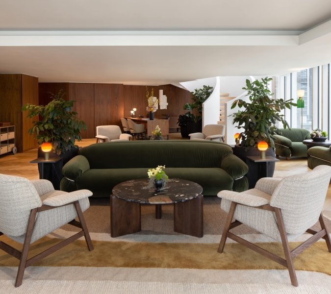Living room area for the new Fairmont Gold Lounge at Fairmont Pacific Rim