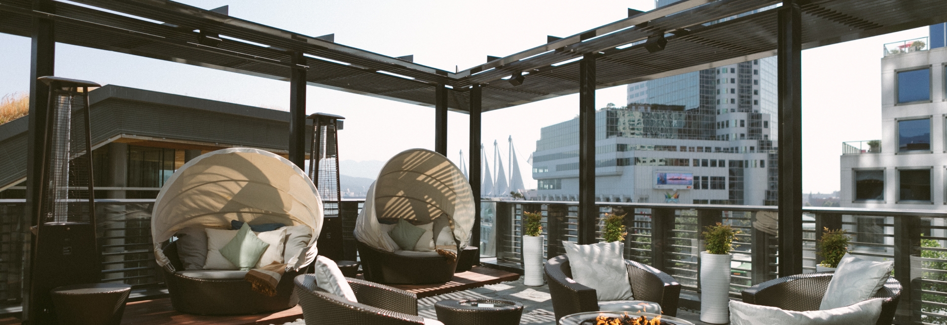 A view of Fairmont Spa terrace - a downtown Vancouver spa