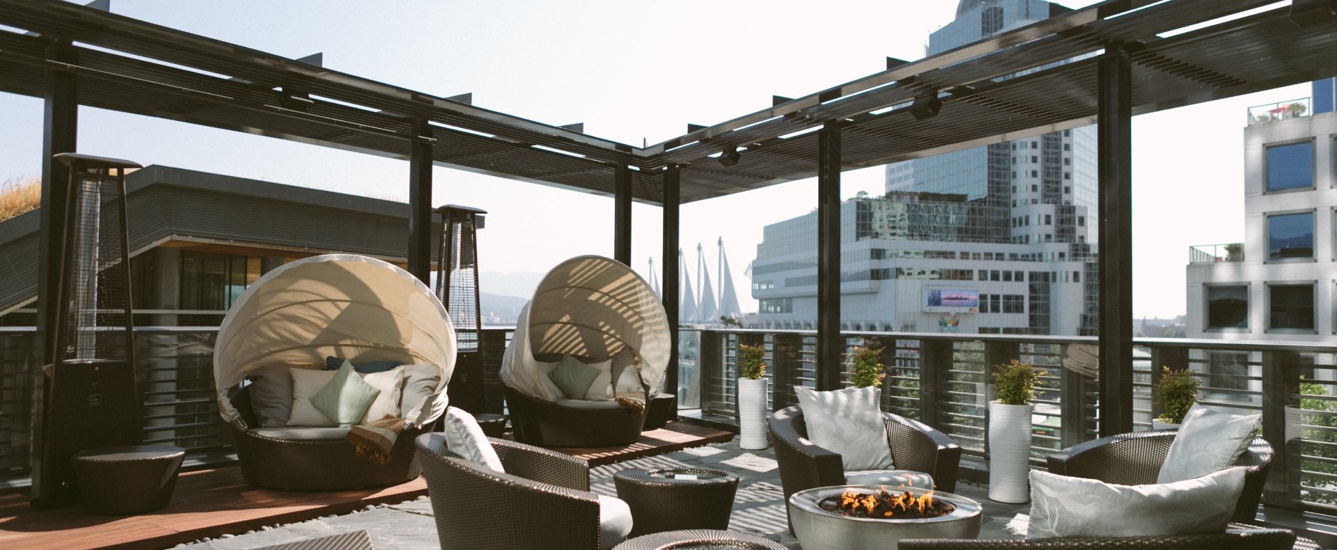 A view of Fairmont Spa terrace - a downtown Vancouver spa