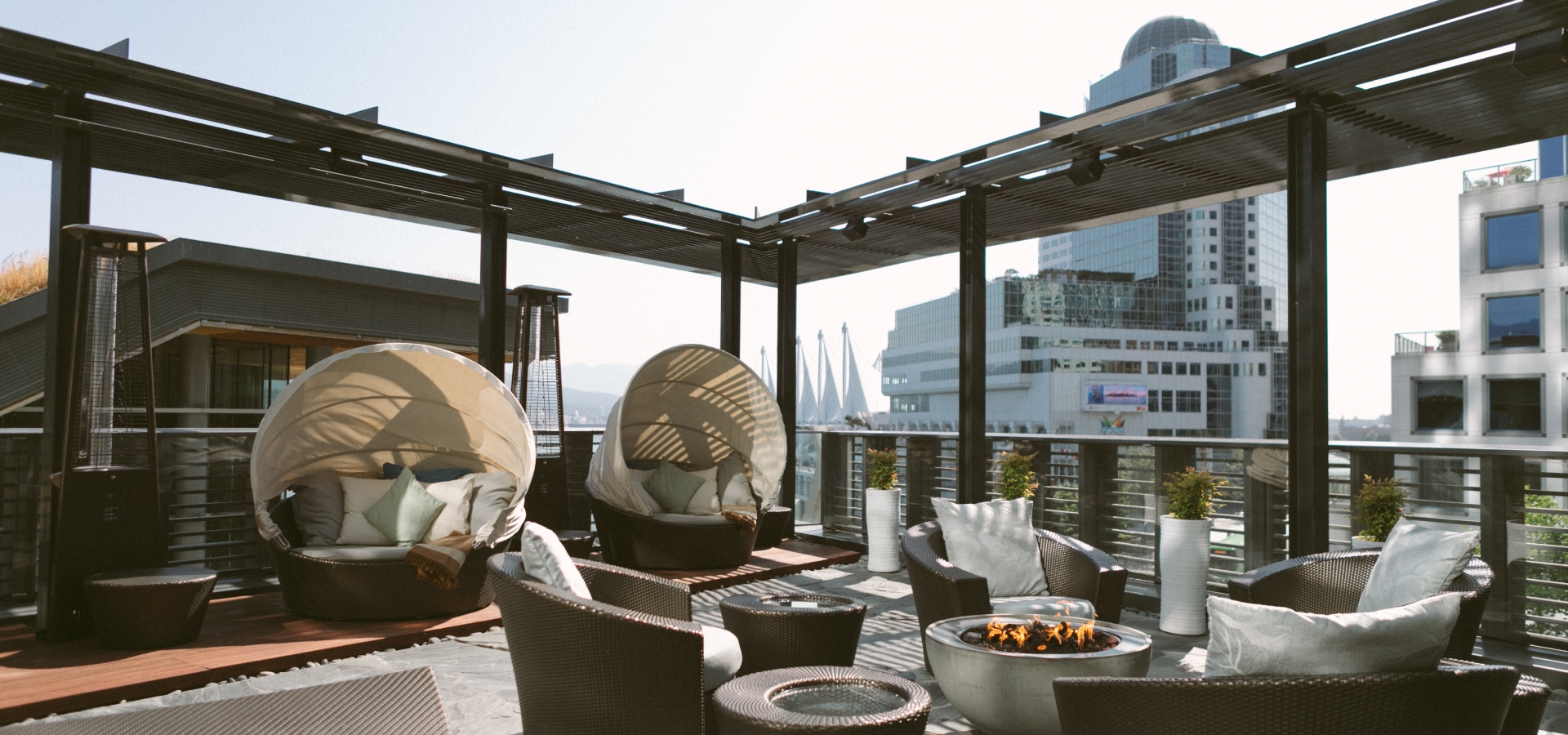 A view of Fairmont Spa terrace - a downtown Vancouver spa