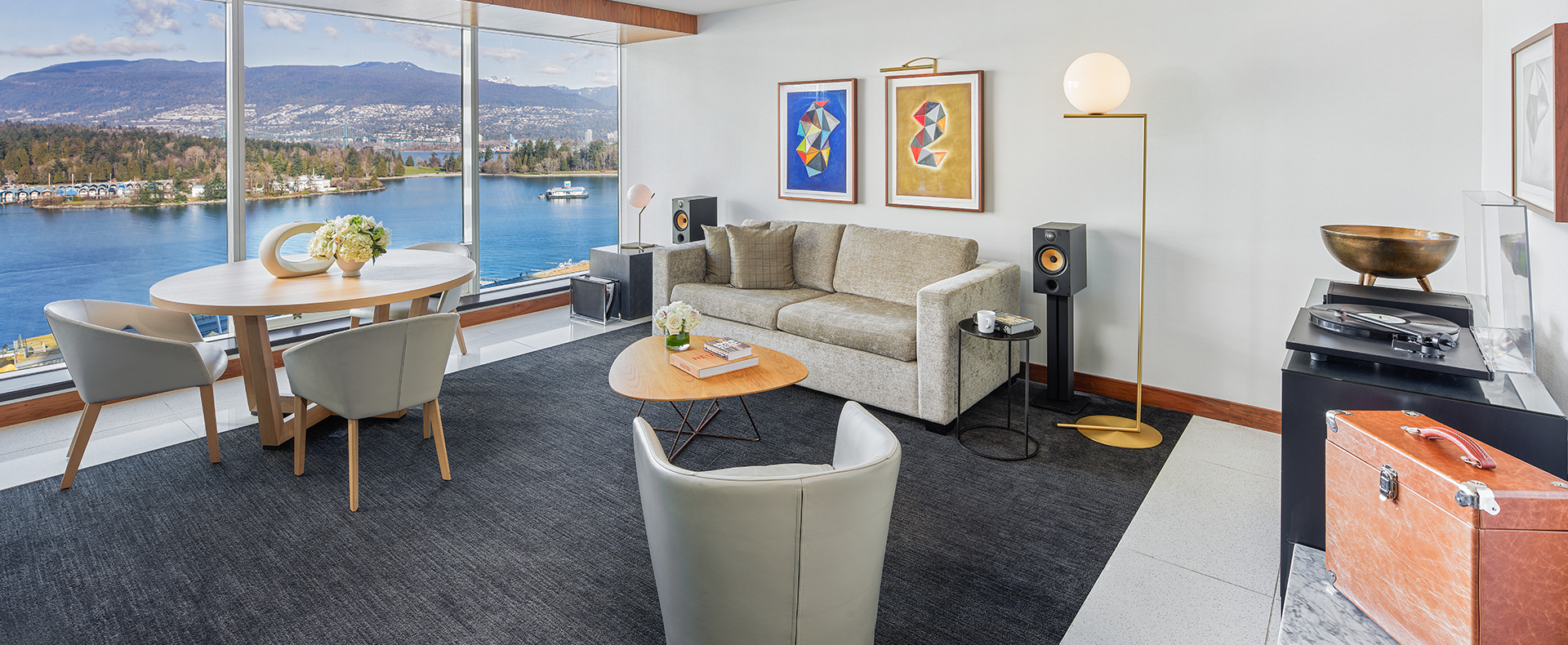 A view from one of the Fairmont Gold suites at Fairmont Pacific Rim - a luxury hotel in Vancouver