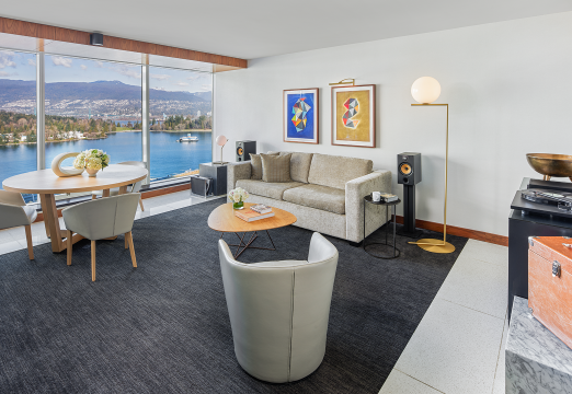 A view from one of the Fairmont Gold suites at Fairmont Pacific Rim - a luxury hotel in Vancouver