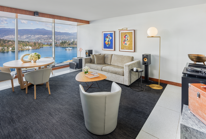 A view from one of the Fairmont Gold suites at Fairmont Pacific Rim - a luxury hotel in Vancouver
