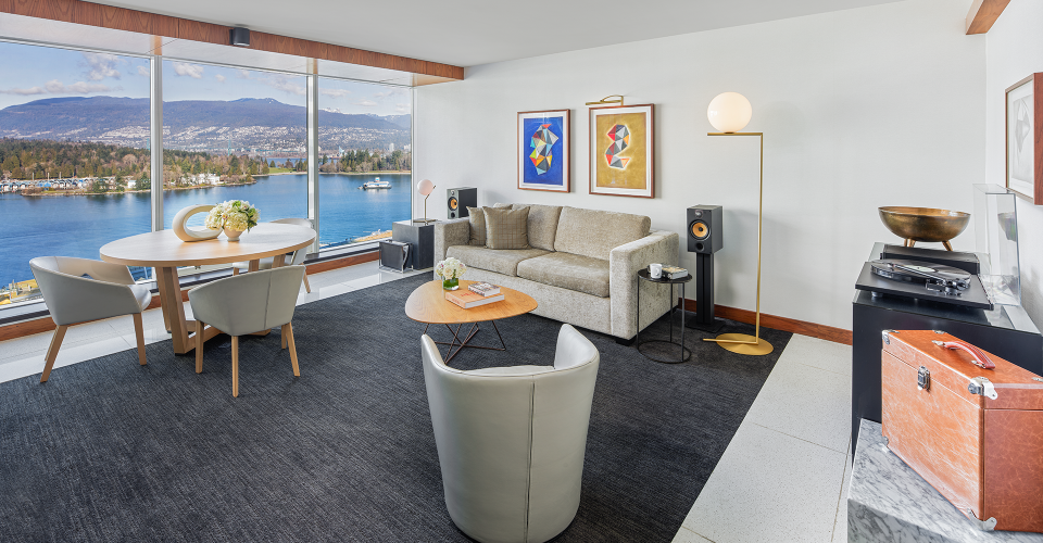 A view from one of the Fairmont Gold suites at Fairmont Pacific Rim - a luxury hotel in Vancouver