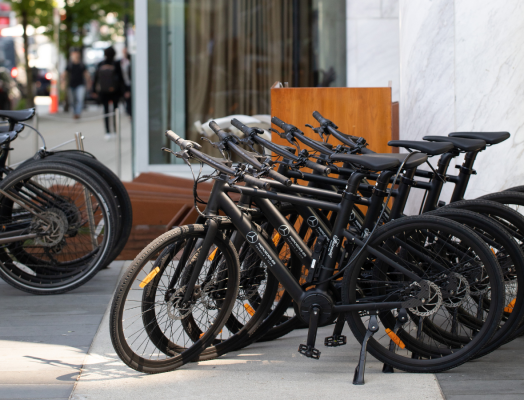 Bike display outside of Fairmont Pacific Rim