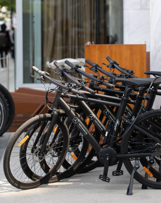 Bike display outside of Fairmont Pacific Rim