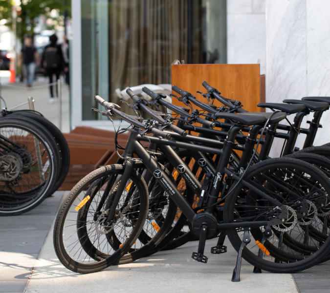 Bike display outside of Fairmont Pacific Rim