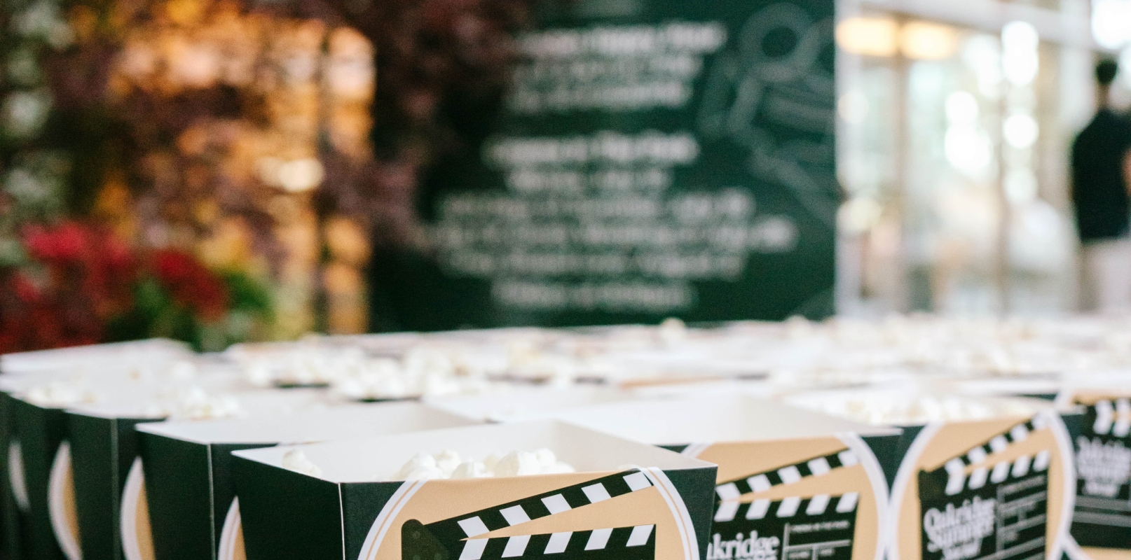 Bags of popcorn for an outdoor movie event in downtown Vancouver