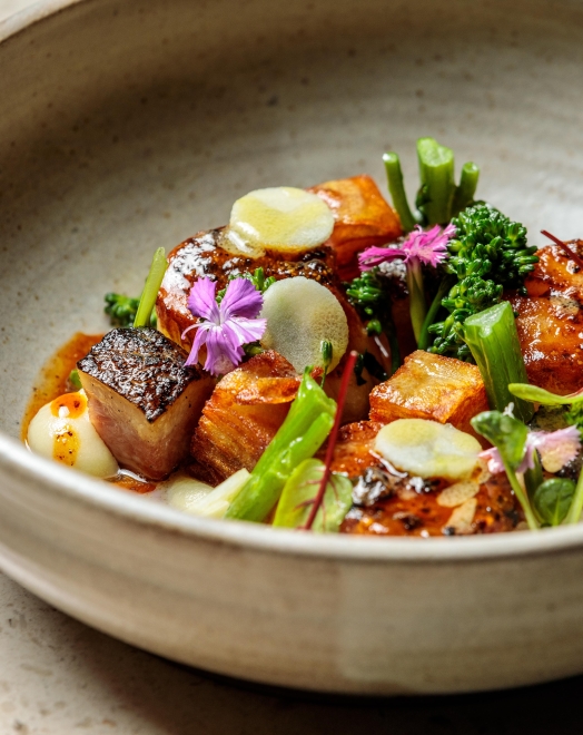 Pan seared scallop dish at Botanist