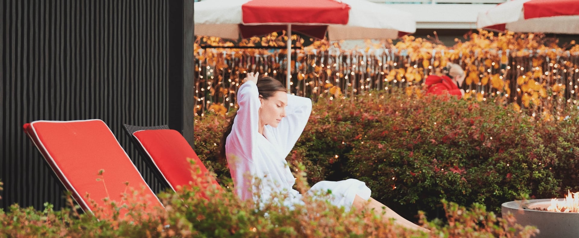 Woman relaxing at The Nordic Spa at Fairmont Pacific Rim