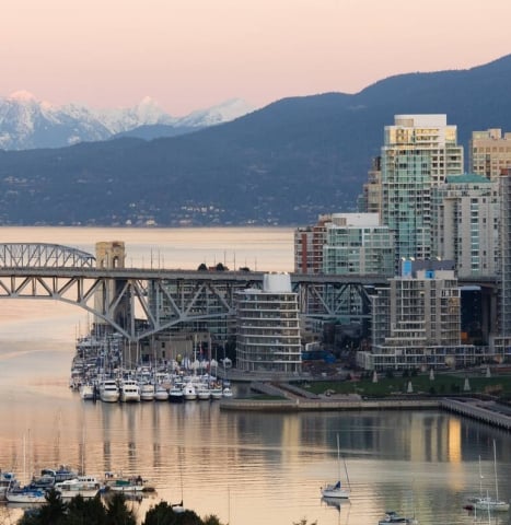 A view of downtown Vancouver for a winter activity