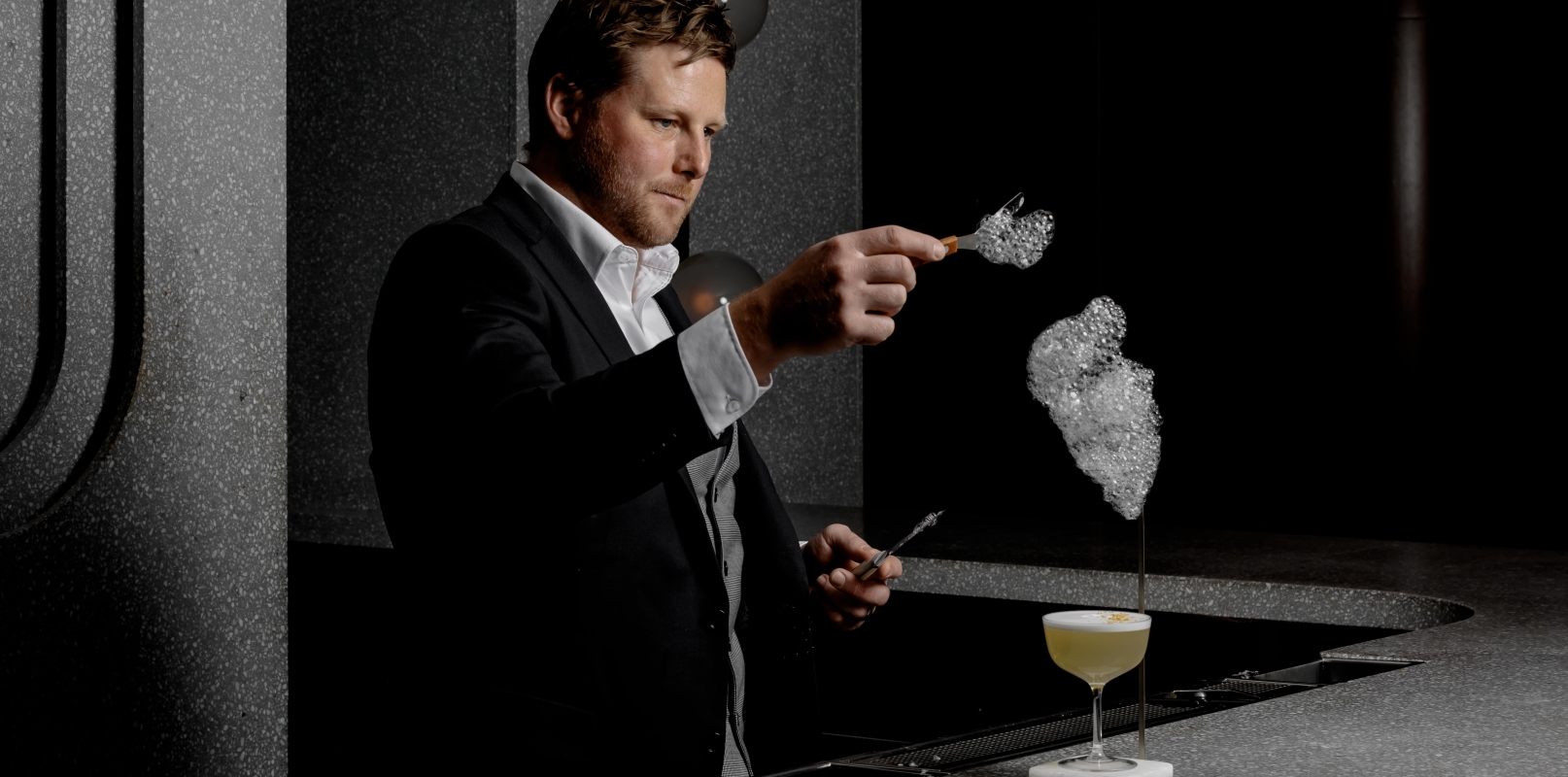 Experiential cocktail Raincouver at Botanist Bar