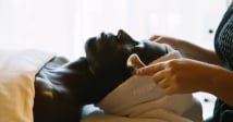 A man having a facial in Vancouver spa