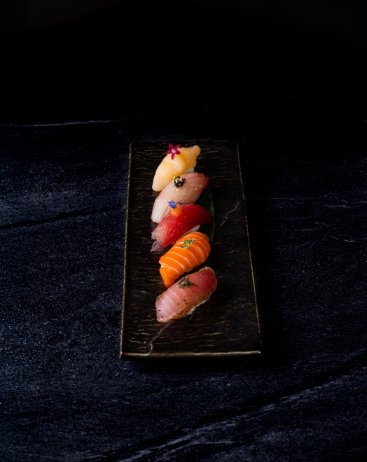 A plate of good sushi in Vancouver at The Lobby Lounge