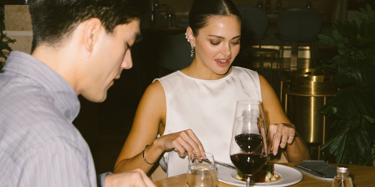 Couple dining at Botanist for Valentine's Day dinner in Vancouver