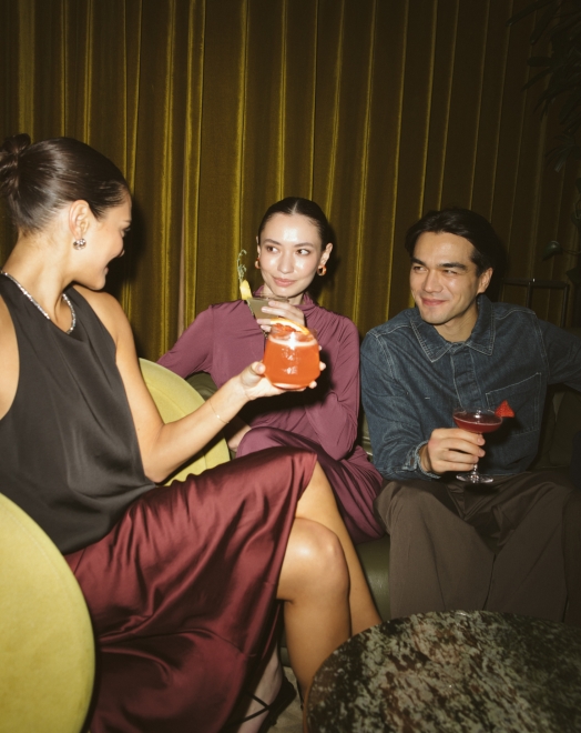 Group of friends at the lobby lounge for north america 50 best bars