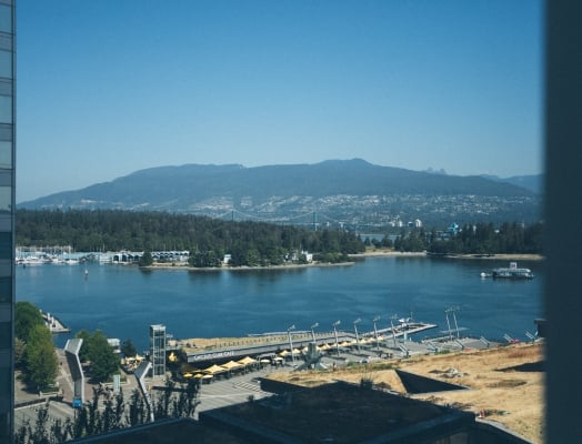 A view from a luxury hotel in downtown Vancouver