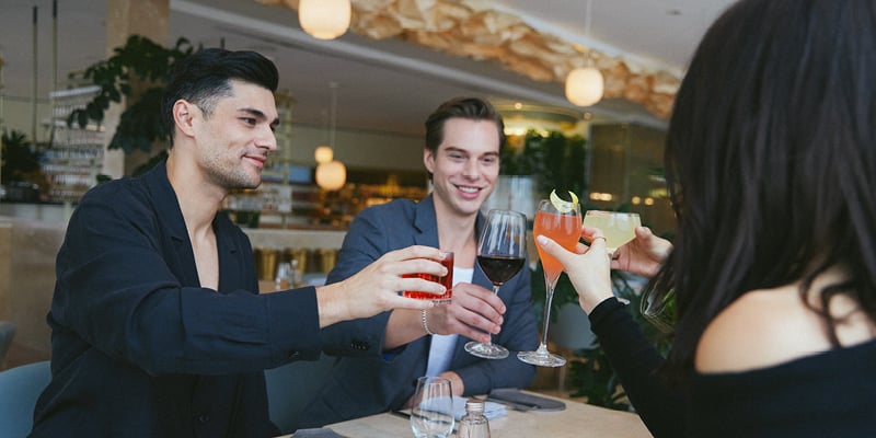 People celebrating Canada Day Brunch in Vancouver at Botanist
