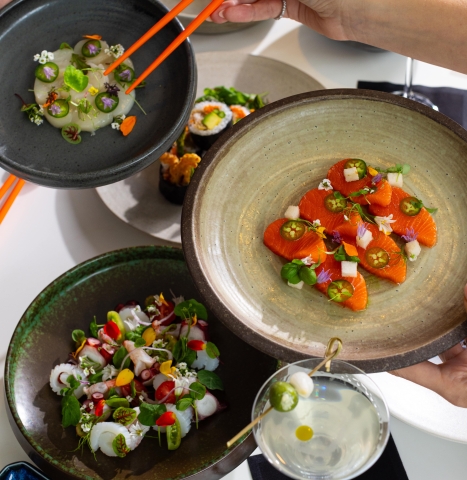 A spread of new dishes at the lobby lounge