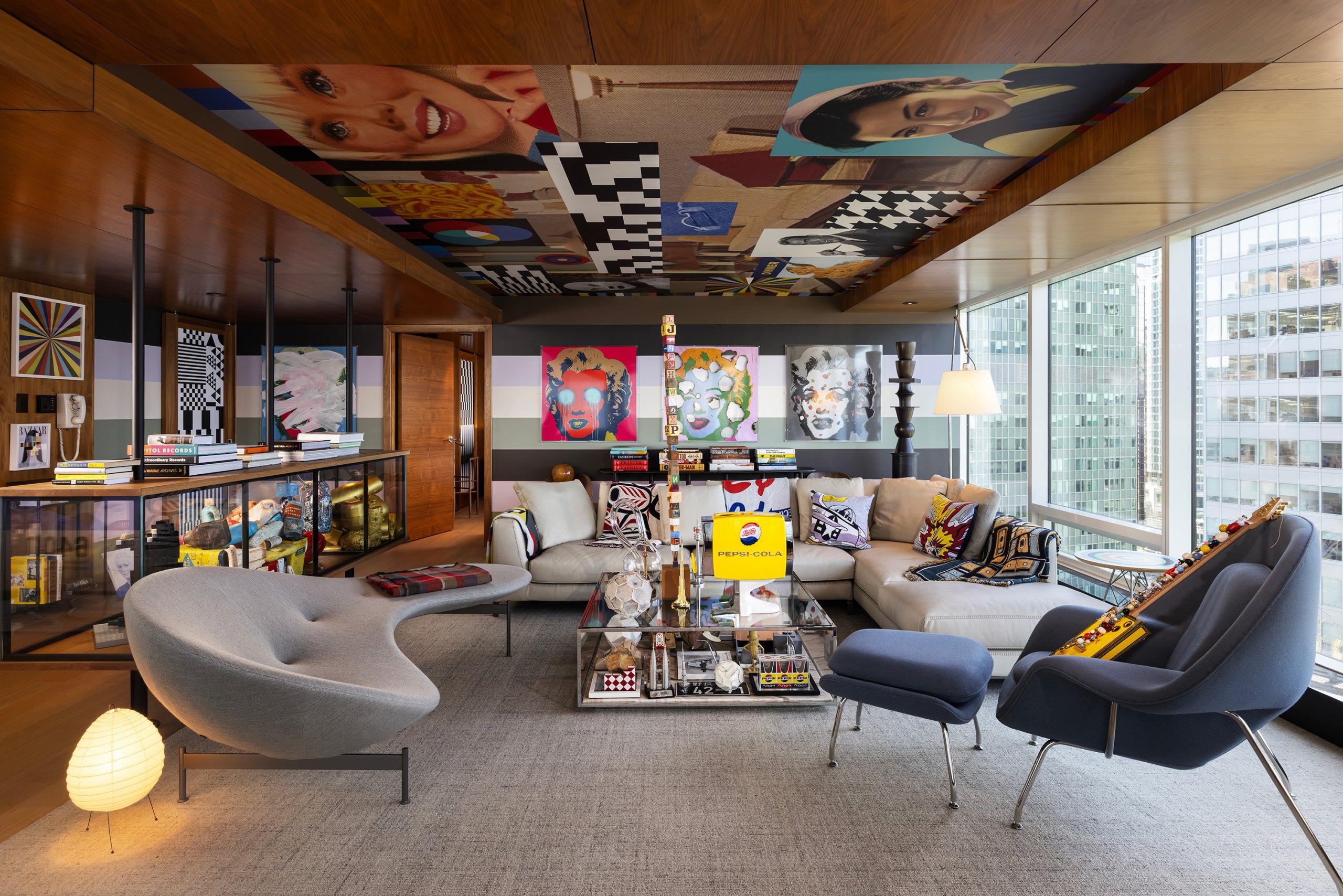 Living room at Suite X by Douglas Copeland at Fairmont Pacific Rim