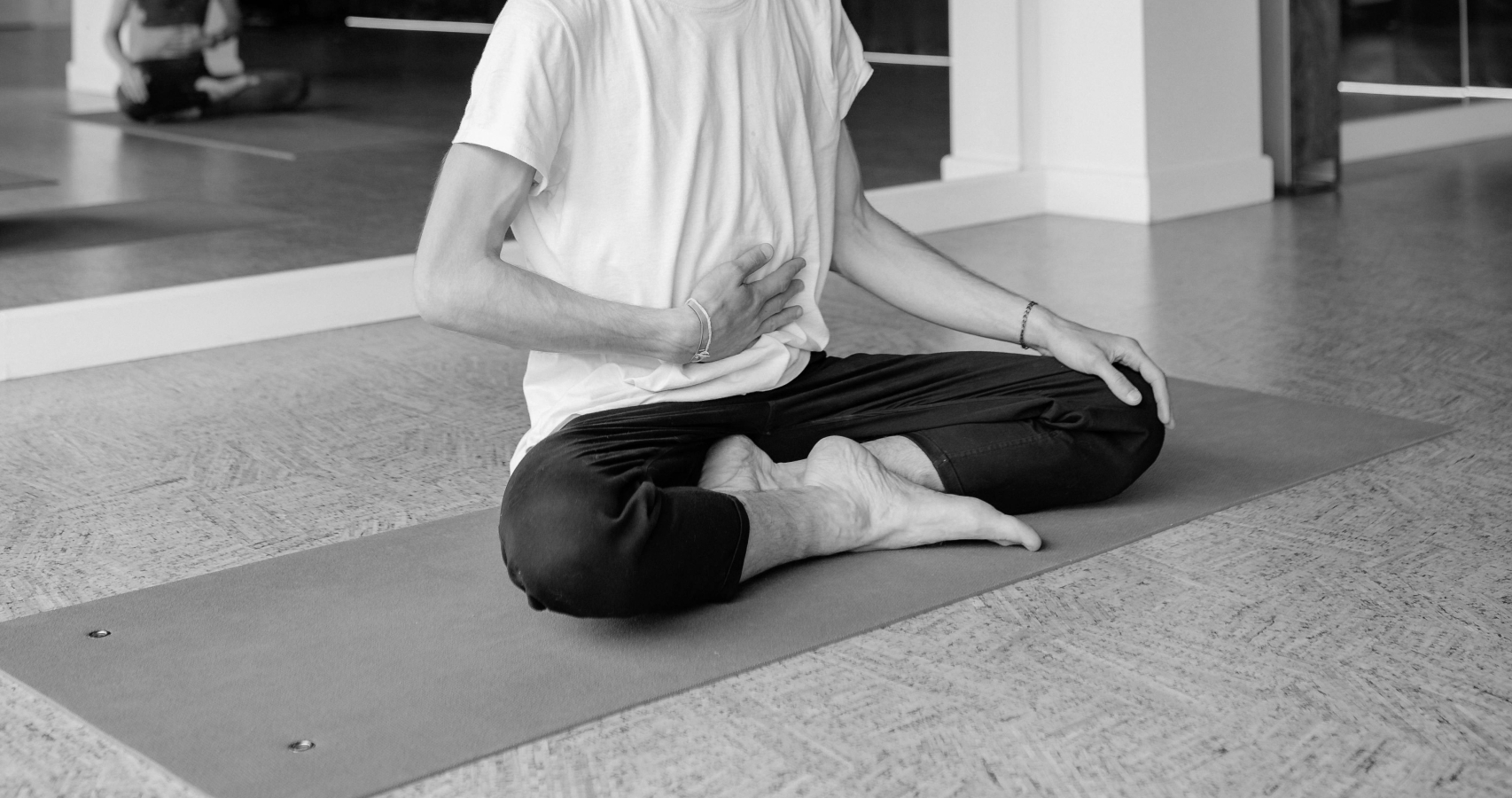 Man doing a guided breathwork class in Vancouver